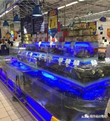 大润发(西部)水产、干货区陈列一组水产品展示策略